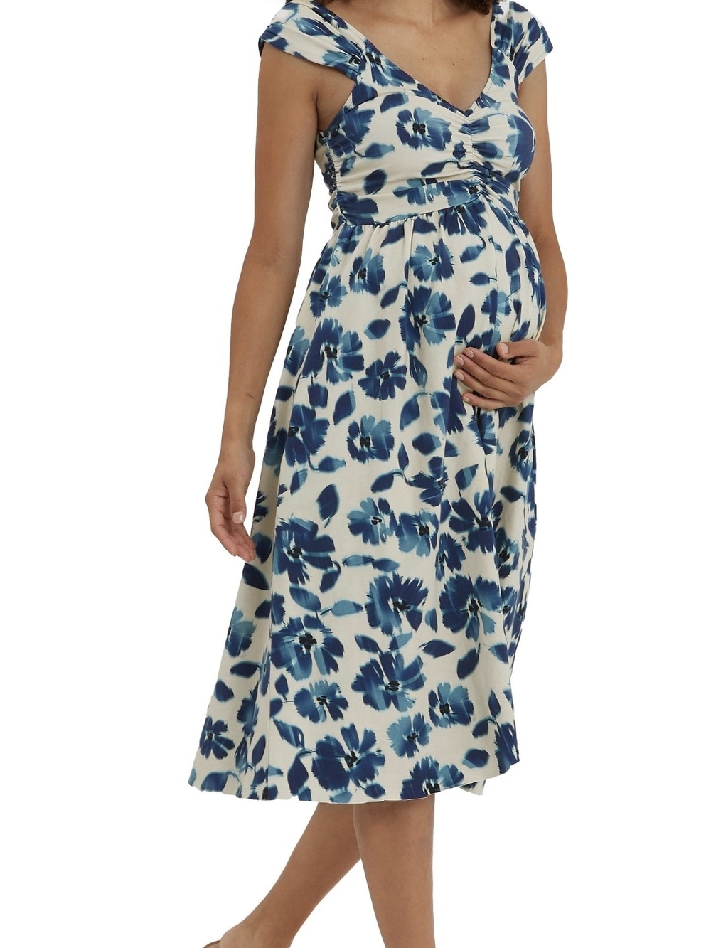 Nom Maternity Cheri Dress - V-Neck Empire Waist